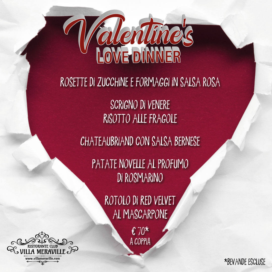 Scopri di più sull'articolo VALENTINE’S LOVE DINNER – 14 FEBBRAIO