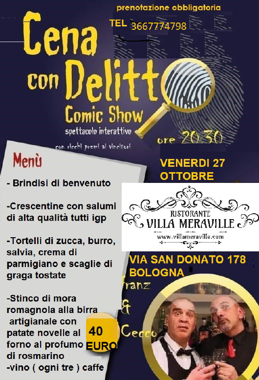 CENA CON DELITTO 27 OTTOBRE